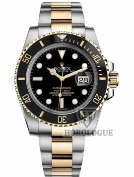 Submariner with black ceramic bezel and two tone band