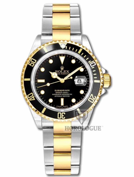 Two Tone, Black Dial Rolex Submariner Picture