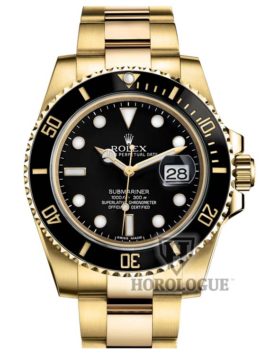 Gold Rolex model 116618 LN with black dial
