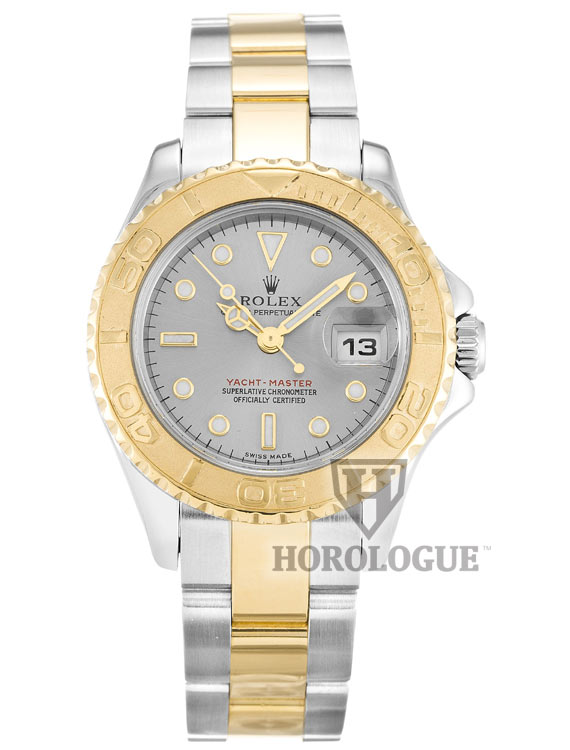 Grey Dial and yellow bezel Rolex Yacht-Master for ladies